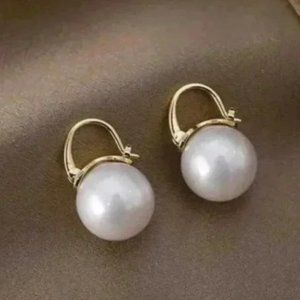 Beautiful Korean Pearl Drop Earrings Rose Gold